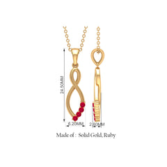 Classic Natural Ruby Infinity Pendant with Bail
