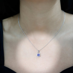 Real 1.2 Carat Tanzanite Bridal Necklace with Silver Chain
