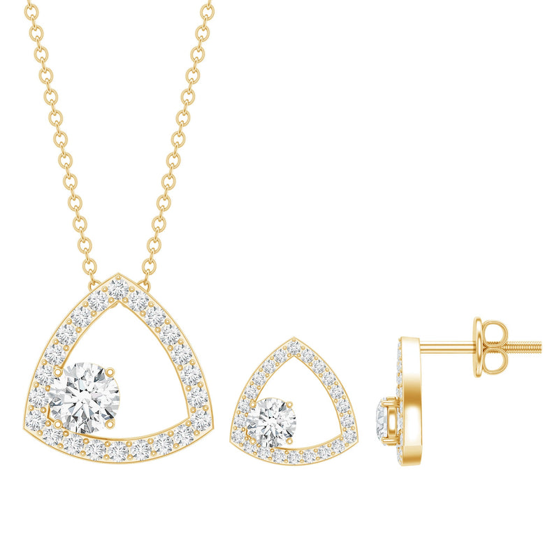 Simple Moissanite Open Triangle Jewelry Set