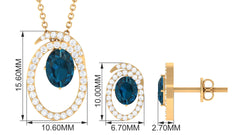 Oval London Blue Topaz and Diamond Contemporary Jewelry Set