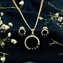 Marquise Cut Black Onyx and Diamond Eternity Jewelry Set