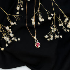 Lab Grown Ruby Infinity Heart Necklace With Chain
