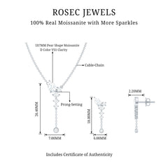 Certified Moissanite Bridal Necklace and Earrings Set