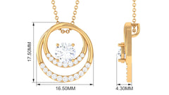1.50 CT Certified Moissanite Geometric Pendant in Gold