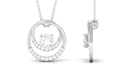 1.50 CT Certified Moissanite Geometric Pendant in Gold