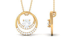1.50 CT Certified Moissanite Geometric Pendant in Gold