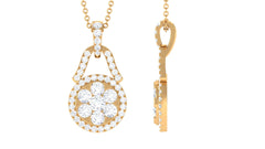 1.25 CT Certified Moissanite Modern Drop Pendant Necklace