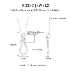 Natural Diamond Infinity Knot Pendant Necklace
