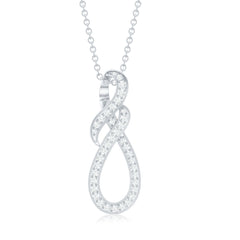 Natural Diamond Infinity Knot Pendant Necklace