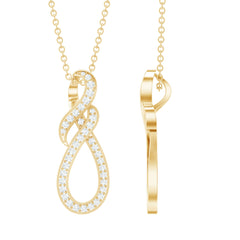 Natural Diamond Infinity Knot Pendant Necklace
