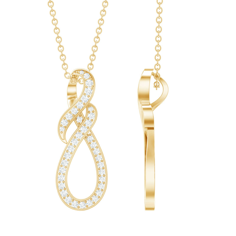 Natural Diamond Infinity Knot Pendant Necklace
