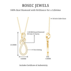 Natural Diamond Infinity Knot Pendant Necklace