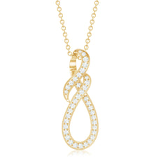 Natural Diamond Infinity Knot Pendant Necklace