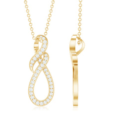 Natural Diamond Infinity Knot Pendant Necklace