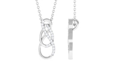 Interlock Infinity Pendant Necklace with Real Diamond