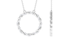 Diamond Twisted Eternity Necklace in Pave Setting