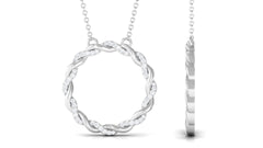 Diamond Twisted Eternity Necklace in Pave Setting