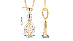Real Diamond Teardrop Pendant Necklace with Infinity Bail