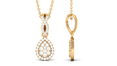 Real Diamond Teardrop Pendant Necklace with Infinity Bail