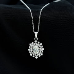 Vintage Style Oval Moissanite Bridal Necklace With Chain