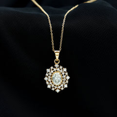 Vintage Style Oval Moissanite Bridal Necklace With Chain