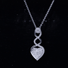 Natural Diamond Infinity Heart Pendant Necklace