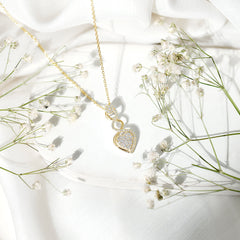 Natural Diamond Infinity Heart Pendant Necklace