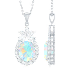 Certified Real 1 Carat Ethiopian Opal Statement Necklace