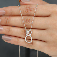 Certified Lab Grown Diamond Infinity Love Knot Necklace For Her