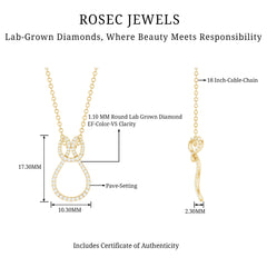 Certified Lab Grown Diamond Infinity Love Knot Necklace For Her