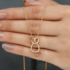 Certified Lab Grown Diamond Infinity Love Knot Necklace For Her