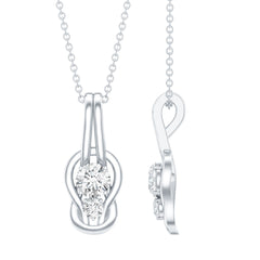 Certified Lab Grown Diamond Love Knot Pendant Necklace