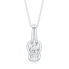 Certified Lab Grown Diamond Love Knot Pendant Necklace