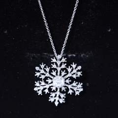 Lab Grown Diamond Snowflake Winter Necklace