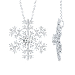 Lab Grown Diamond Snowflake Winter Necklace