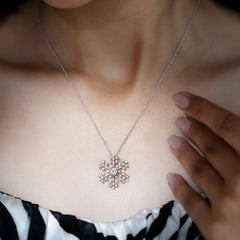Lab Grown Diamond Snowflake Winter Necklace