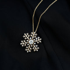 Lab Grown Diamond Snowflake Winter Necklace