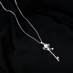 Certified Lab 5X7 MM Pear Shaped Diamond Key Pendant
