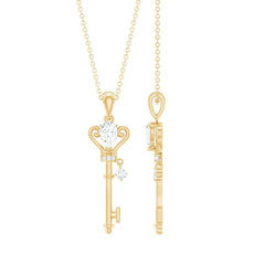 Certified Lab 5X7 MM Pear Shaped Diamond Key Pendant