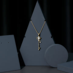 Certified Lab 5X7 MM Pear Shaped Diamond Key Pendant