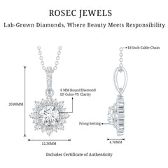 Certified Lab Grown Diamond Wedding Necklace With Chain
