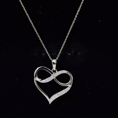 Certified Lab Grown Diamond Infinity Heart Necklace For Women