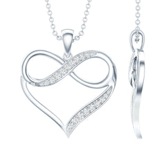 Certified Lab Grown Diamond Infinity Heart Necklace For Women