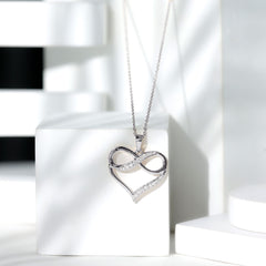 Certified Lab Grown Diamond Infinity Heart Necklace For Women