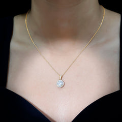 Certified 2 Carat Lab Grown Diamond Halo Pendant Necklace