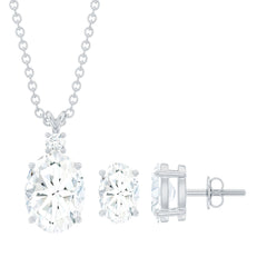 Certified Oval Shaped Lab Grown Diamond Bridal Jewelry Set