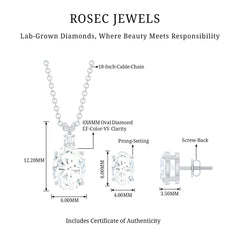 Certified Oval Shaped Lab Grown Diamond Bridal Jewelry Set