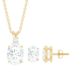 Certified Oval Shaped Lab Grown Diamond Bridal Jewelry Set