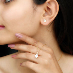 Certified Oval Shaped Lab Grown Diamond Bridal Jewelry Set