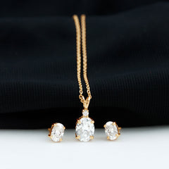 Certified Oval Shaped Lab Grown Diamond Bridal Jewelry Set